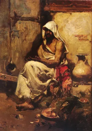 Un Arabe Examinando una Pistola by Joaquin Sorolla y Bastida - Oil Painting Reproduction