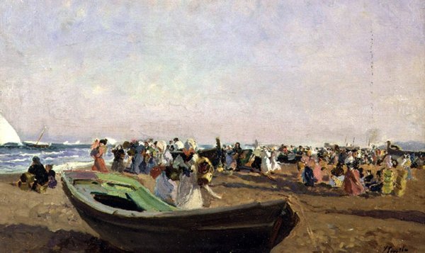 Valencia Beach, Fisherwomen by Joaquin Sorolla y Bastida - Hand-Painted Oil Painting Reproduction