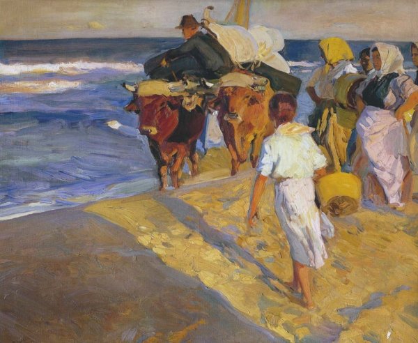 Main Product Photo of Valencia Beach Painting by Joaquin Sorolla y Bastida