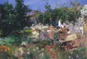 Valencian Fiesta in an Orange Grove by Joaquin Sorolla y Bastida Oil Painting