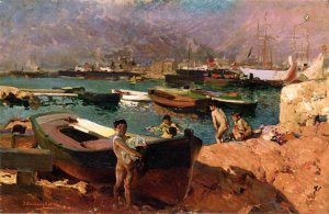 Valencia's Port by Joaquin Sorolla y Bastida Oil Painting