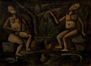 Composicion con figuras by Joaquin Torres-Garcia Oil Painting