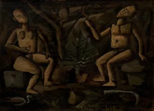 Composicion con figuras by Joaquin Torres-Garcia Oil Painting