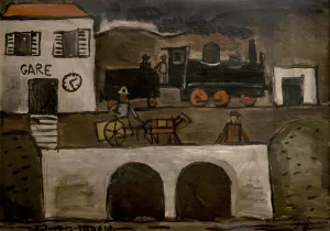 Gare by Joaquin Torres-Garcia Oil Painting