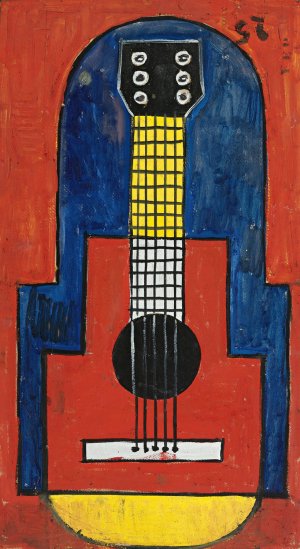 La Guitarra by Joaquin Torres-Garcia Oil Painting