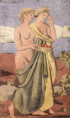 Mujeres by Joaquin Torres-Garcia Oil Painting