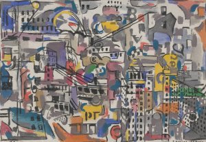 New York City; Bird's Eye View by Joaquin Torres-Garcia Oil Painting