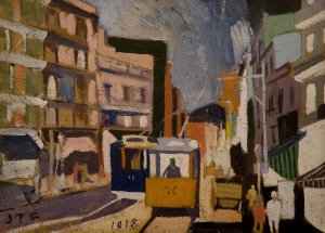 Paisaje de ciudad by Joaquin Torres-Garcia Oil Painting