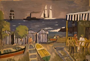 Paisaje de playa by Joaquin Torres-Garcia Oil Painting