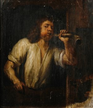 Portrait of a man at a window by Job Adriaensz Berckheyde Oil Painting