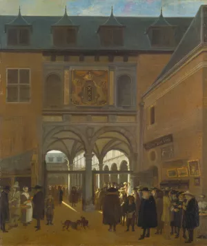 The Stock Exchange in Amsterdam by Job Adriaensz Berckheyde Oil Painting