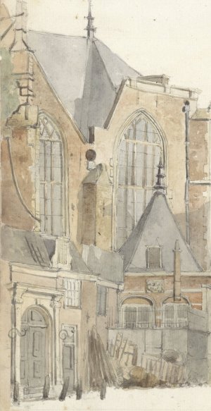 De Oude Kerk te Amsterdam by Johan Adolph Rust Oil Painting
