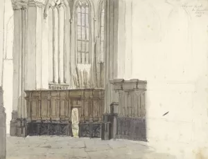 Drapenierskapel in de Nieuwe Kerk te Amsterdam by Johan Adolph Rust Oil Painting