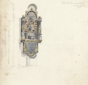 Gedenkteken van Willem Eygaert in de Nieuwe Kerk te Amsterdam by Johan Adolph Rust Oil Painting