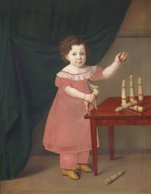 Barneportraet Oil painting by Johan Anton Bech
