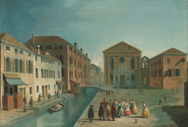 Venice, the Church of San Giuseppe di Castello by Johan Anton Richter - Hand-Painted Oil Painting Reproduction