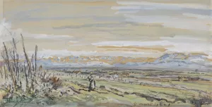 Gezicht op een vlak landschap by Johan Antonie De Jonge Oil Painting