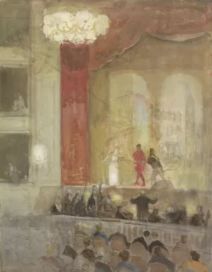 Princesse Schouwburg te Den Haag tijdens de opvoering van Othello by Johan Antonie De Jonge Oil Painting