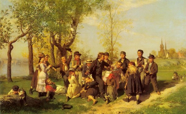 Main Product Photo of Children at Play Painting by Johan August Malmstrom