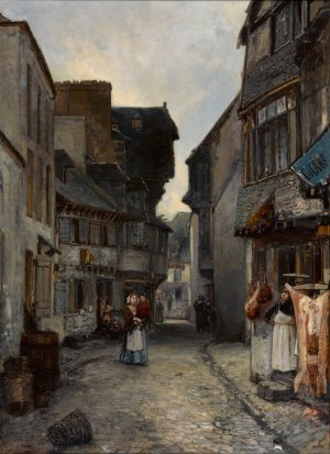 A Street in Landerneau by Johan Barthold Jongkind Oil Painting