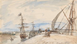 Aanlegsteiger te Honfleur by Johan Barthold Jongkind Oil Painting