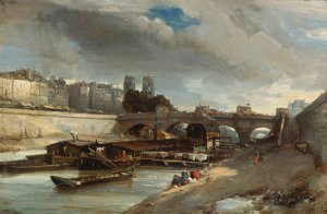Bateau-Lavoir Pres Du Pont-Neuf, Paris by Johan Barthold Jongkind Oil Painting