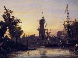 Binneshaven, Rotterdam by Johan-Barthold Jongkind Oil Painting