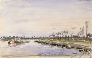 Bords de riviere by Johan Barthold Jongkind Oil Painting
