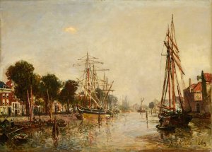 Canal en Hollande Oil painting by Johan Barthold Jongkind