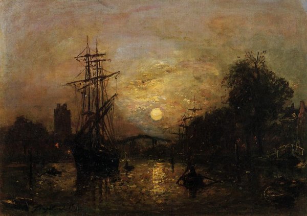 Main Product Photo of Canal in Holland Painting by Johan-Barthold Jongkind