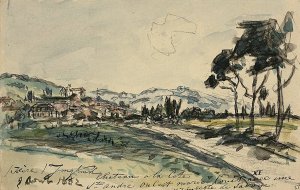 Chateau, Cote Saint Andre Oil painting by Johan Barthold Jongkind