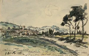 Chateau, Cote Saint Andre Oil painting by Johan Barthold Jongkind