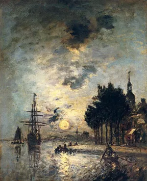 Clair de Lune by Johan-Barthold Jongkind - Oil Painting Reproduction