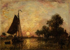 Coucher de soleil en Hollande by Johan Barthold Jongkind Oil Painting