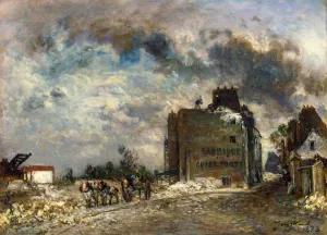 Demolition of the Rue des Franes-Bourgeois painting by Johan-Barthold Jongkind