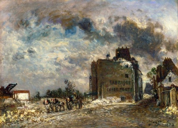 Demolition of the Rue des Franes-Bourgeois by Johan-Barthold Jongkind - Hand-Painted Oil Painting Reproduction