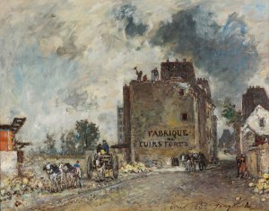 Demolition work in Rue des Franc-Bourgeois St. Marcel by Johan Barthold Jongkind Oil Painting