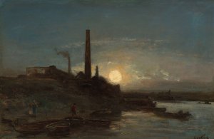 Effet de lune by Johan Barthold Jongkind Oil Painting