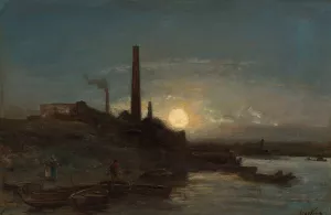 Effet de lune Oil painting by Johan Barthold Jongkind