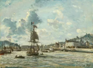 Entrance to the Port of Honfleur Oil painting by Johan Barthold Jongkind