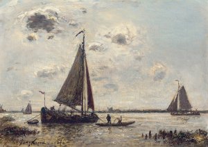 Environs de Dordrecht Oil painting by Johan Barthold Jongkind