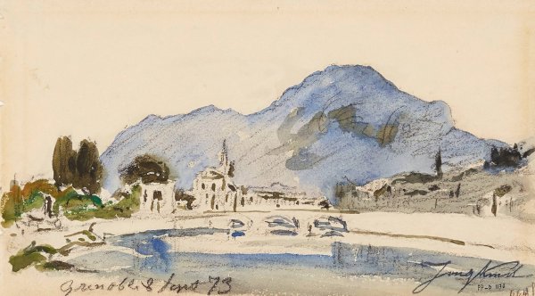 Main Product Photo of Environs de Grenoble  Painting by Johan Barthold Jongkind