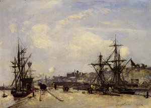 Honfleur, the Railroad Dock by Johan-Barthold Jongkind Oil Painting