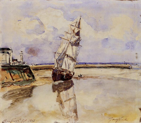 Honfleur by Johan-Barthold Jongkind - Hand-Painted Oil Painting Reproduction