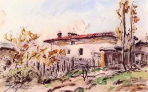House in the Countryside by Johan-Barthold Jongkind Oil Painting