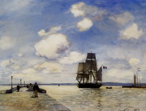La Jetee a Honfleur by Johan-Barthold Jongkind Oil Painting