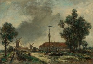 La Passerelle, Hollande by Johan Barthold Jongkind Oil Painting