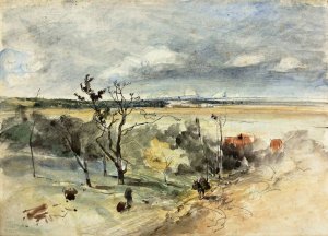 Landscape with Man on a Donkey Oil painting by Johan Barthold Jongkind