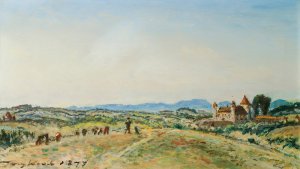 Le Chateau De Virieu-Sur-Bourbre, Isere Oil painting by Johan Barthold Jongkind