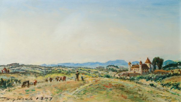 Le Chateau De Virieu-Sur-Bourbre, Isere  by Johan Barthold Jongkind - Hand-Painted Oil Painting Reproduction